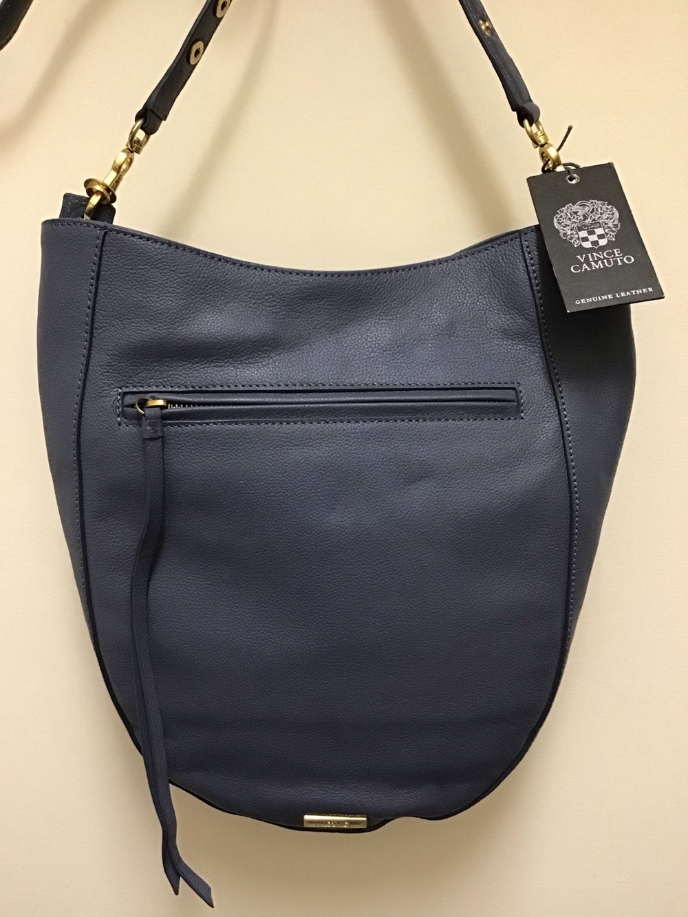 Vince Camuto Pebble Leather Hosho Hobo Crossbody Blue